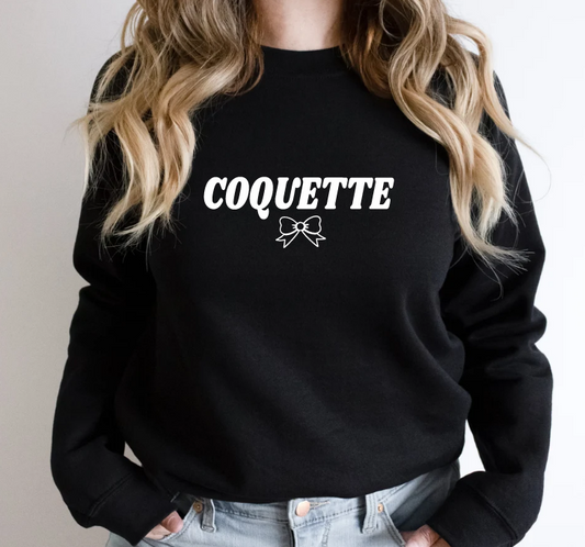 COQUETTE - BLACK CREWNECK SWEATSHIRT - UNISEX